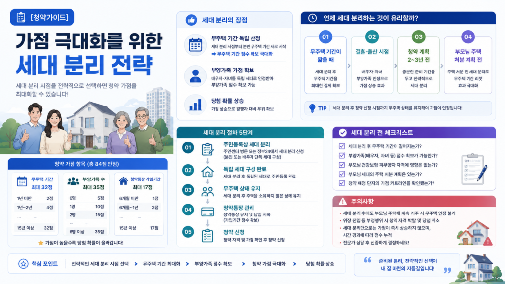 [청약가이드] 가점 극대화를 위한 세대 분리 전략