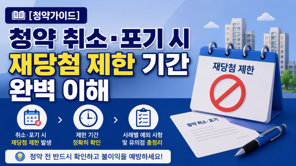 [청약가이드] 청약 취소·포기 시 재당첨 제한 기간 완벽 이해